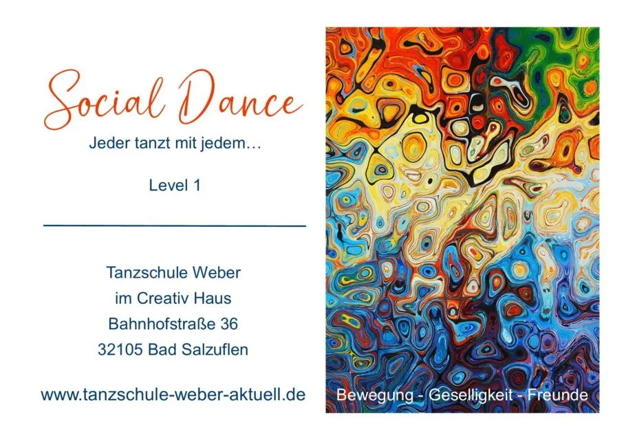 Bild farbig für Social Dance Level 1 - Jeder tanzt mit jedem...
